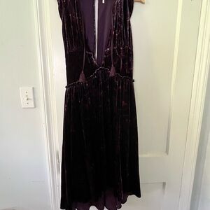 Free People Purple Plunge Neck High Low Sundress